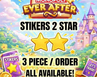 2-sterrenstickers - Ever After-album ( 3 stuks/bestelling ) Monopoly Go-stickers