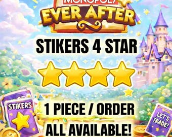 4-sterrenstickers - Ever After Album ( 1 stuk/bestelling ) Monopoly Go-stickers