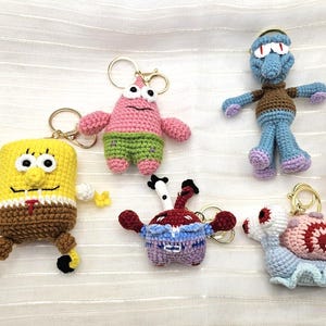 Crochet Sea Animal Dolls: Collectible Handmade Set + Box & Stand, Sponge, Starfish, Crab, Snail, Octopus