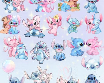 Paquete de imágenes prediseñadas de Lilo Angel con bordado en acuarela (descarga digital)