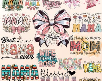 Paquete PNG del Día de la Madre, Mamá Floral, La Mejor Mamá del Mundo, Lazo Coqueto, Cuida tu Maternidad, Mamá a Cuadros, Mamá Sarcástica, Vida de Mamá, Camisa de Moda Png
