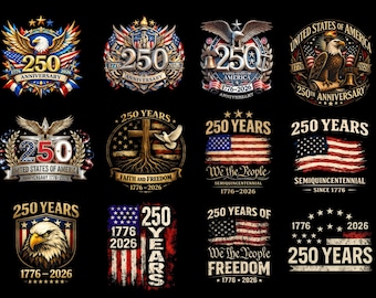 Paquete PNG del 250 aniversario, PNG de EE. UU., Paquete PNG del 4 de julio, Paquete PNG del águila patriótica, PNG de los 250 años de Estados Unidos, PNG de sublimación