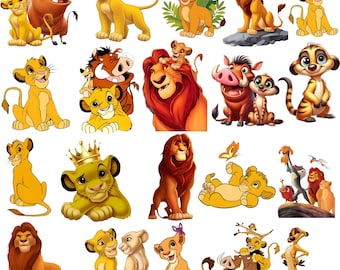 Paquete de archivos SVG inspirados en El Rey León, imágenes PNG de Simba y clipart de cachorro de león (descarga digital)