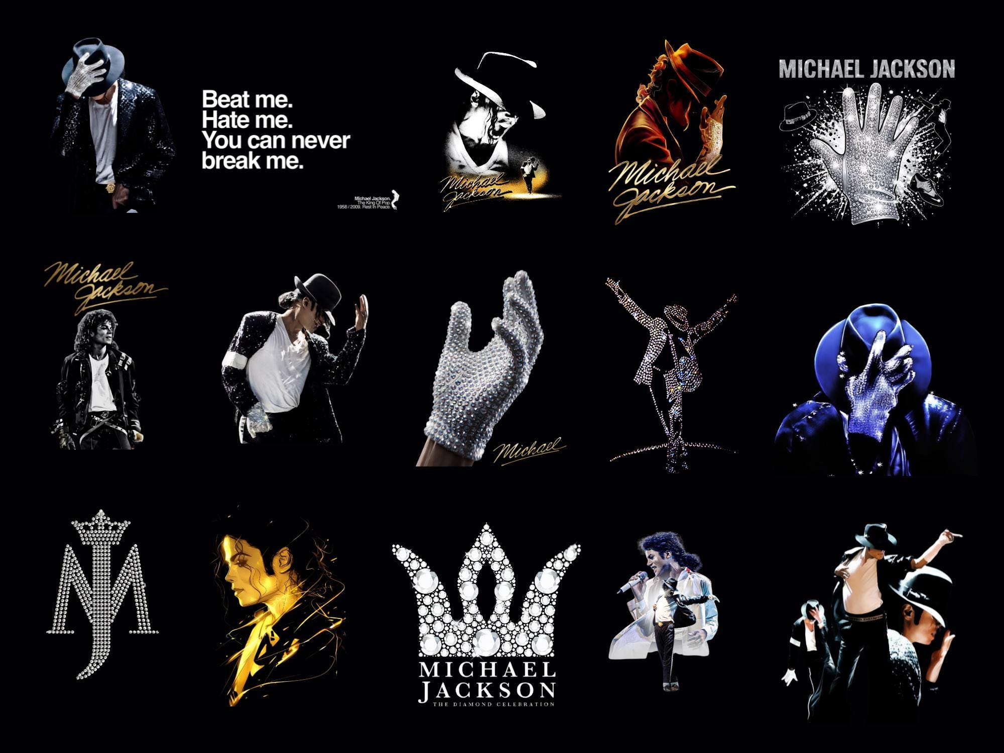 King of Pop Png Bundle, 80s Music Legend Sublimation Designs, Singer MJ ...