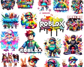 Imágenes prediseñadas de personajes de Roblox, megapack PNG SVG, silueta de Cricut (descarga digital)