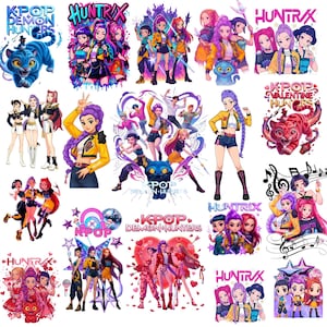 Huntrix Kpop Demon Hunters PNG SVG, Idol Group Design (Digital Download)