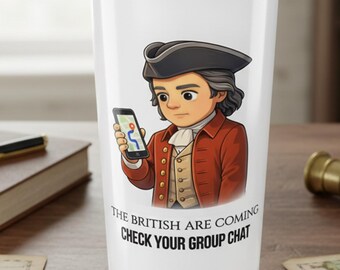 Paul Revere Travel Tumbler, Slack Teams Humor 20oz Insulated Coffee Cup, Personalized Teacher Gift