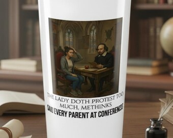 Shakespeare Travel Tumbler, Funny Quote 20oz Insulated Coffee Cup, Personalized English Teacher Gift