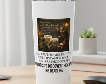 Galileo Travel Tumbler, STEM Humor 20oz Insulated Coffee Cup, Personalized Science Teacher Gift
