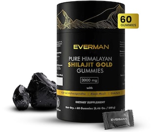 Bio Shilajit Pure Gummies, 2 Monate Vorrat an HIMLAYAN Shilajit Gummies 60N