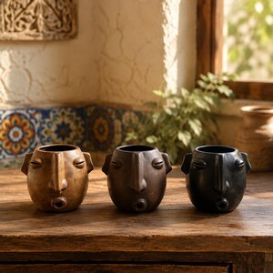 The Goddess Collection- Small 6.5” - Handmade Oaxacan Face Planters - San Bartolo