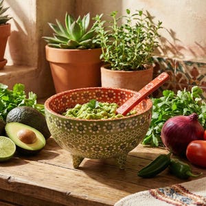 Salsa & Guacamole Tripod Bowl w/ Spoon