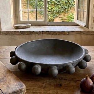 Handmade 15” Black Oaxacan Knobbed Bowl