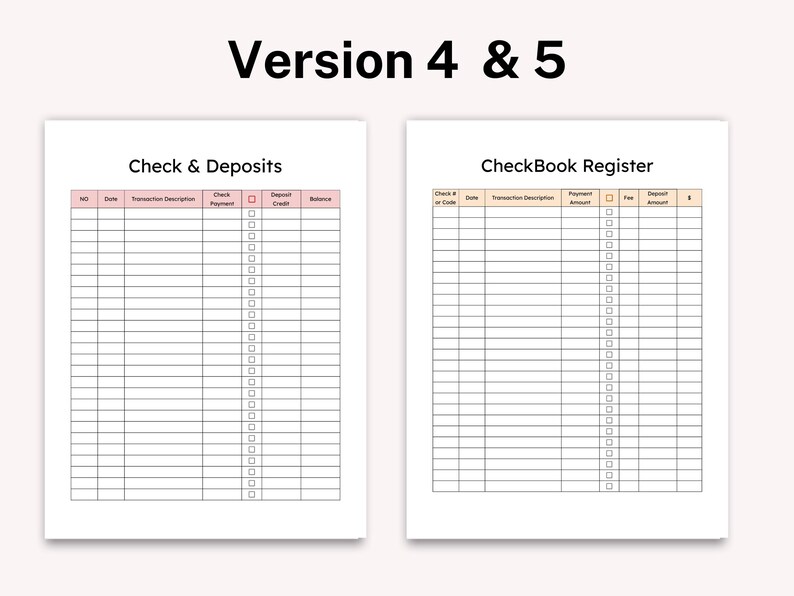 Editable Checkbook Register, Budget Planner, Bill Tracker, Digital ...