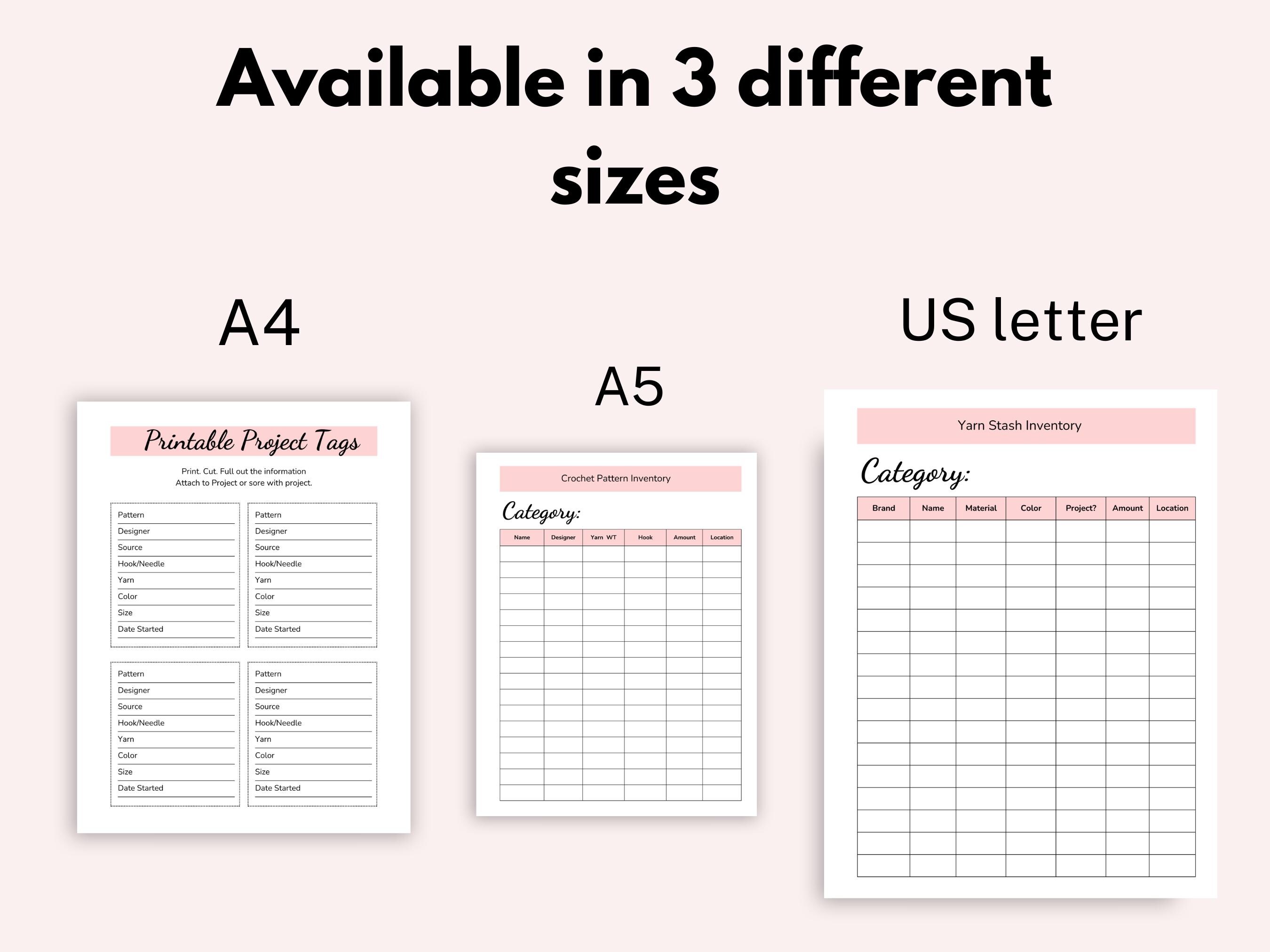 Crochet Planner, Project Queue, Pattern Organizer, Yarn Inventory ...