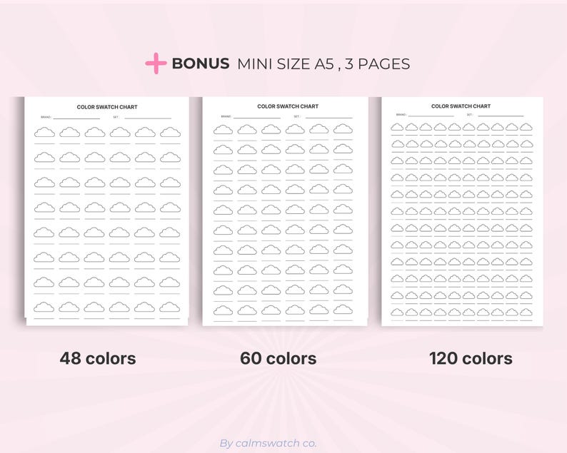 Color Chart 48 Fill In Color Swatch Chart 48 60 120 Colors Printable PDF - Etsy Canada