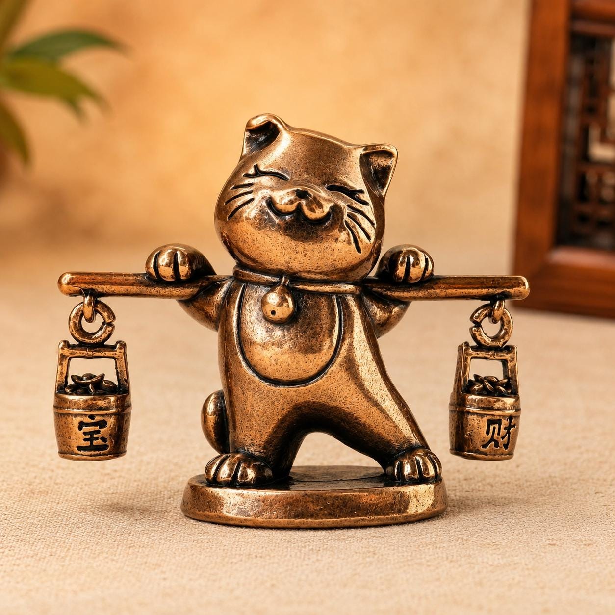 Copper Lucky Cat - Etsy