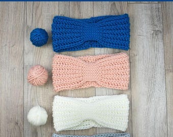 Mönster för virkat pannband | Enkelt virkmönster gör-det-själv | Mysigt tvinnat pannband | Handgjord virkad presentidé till födelsedagspresenter