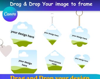 Redigerbar nyckelringsmodell, nyckelringspaket med nyckelringsförpackning, designmall för The Call I Wish