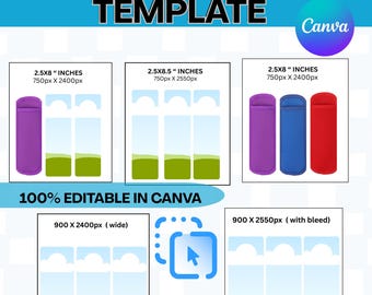 Sublimeringsdesign för canvas med isglass | Layout för glasshållare och påse | Redigerbar utskrivbar mall för sommargodis
