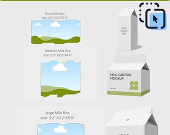 Utskrivbar mjölkkartongmall SVG PDF, tom presentask, gör-det-själv-festgåvor, Cricut Silhouette