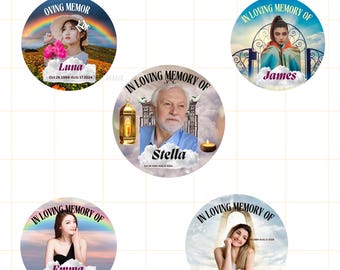 7,5 cm personlig minnesknapp – Till minne av livet, gåva till begravning, minnesgåva för att fira livet