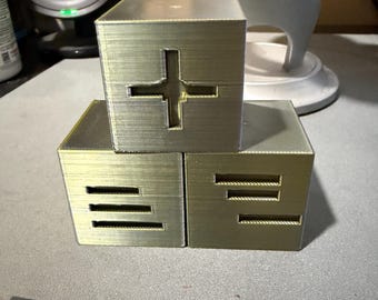 Juego de juguetes de escritorio: bloques de símbolos de 3 piezas, decoración de escritorio para aliviar el estrés, regalo de oficina