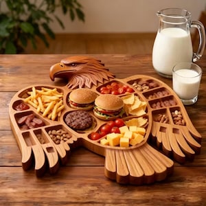 Handcrafted Animal Wooden Charcuterie Platter, Horse Eagle Dolphin Butterfly Bunny Serving Tray for Cheese Fruits Snacks,Unique Kitchen Gift