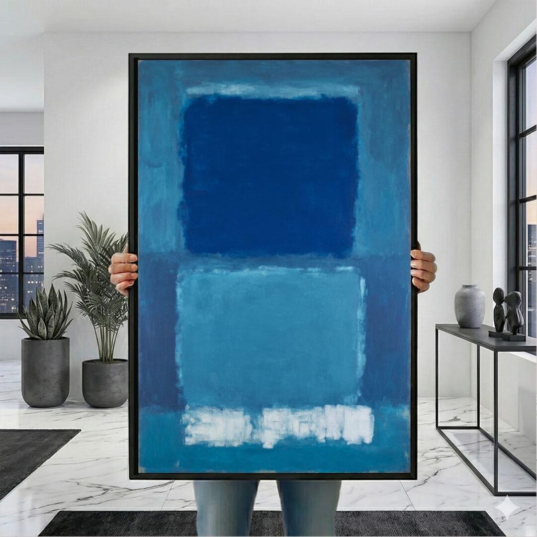 Mark Rothko Untitled Light Blue Mark Rothko Blue and Light Blue Canvas Iconic Color Field Painting ...