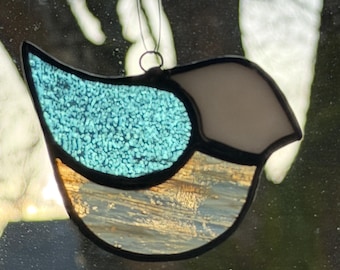 Adorno de pinzón de vidriera: encantador adorno de pájaro para ventana (7,6 cm)