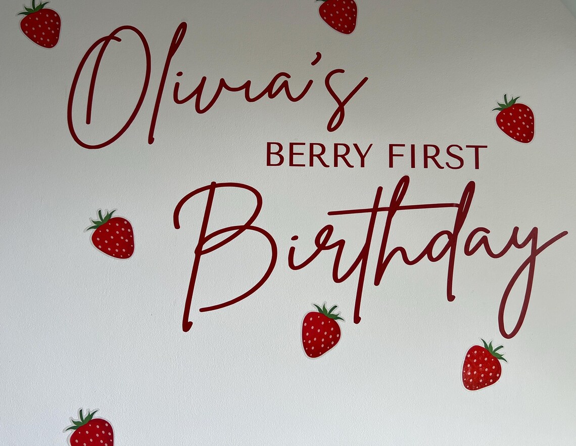 Berry First Custom Backdrop Vinyl - Etsy