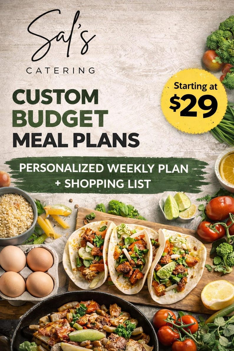 Custom Budget Meal Plan | Personalized Weekly Meals + Grocery List ...