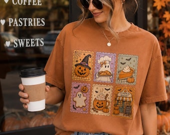 Pumpkin Bakery Halloween Shirt, Ghost Baker Tee, Pumpkin Pie Fall Shirt, Cute Spooky Season Tee, Vintage Halloween Graphic T-Shirt