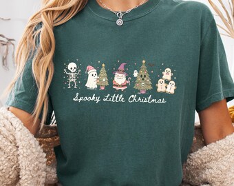 Spooky Little Christmas Shirt, Cute Ghost Christmas Tee, Halloween Christmas Shirt, Merry Boo Shirt, Kawaii Holiday Tee, Gingerbread Ghost