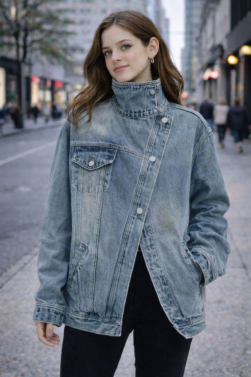 トップス 19SS Denim Loose Neck Turtleneck 19SS Denim Loose Neck Turtleneck Cut Out Turtleneck Sweater in Tan
