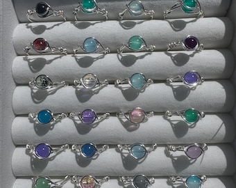 5 por 25 - Paquete de anillos sorpresa con cuentas de vidrio - Joyería delicada de alambre