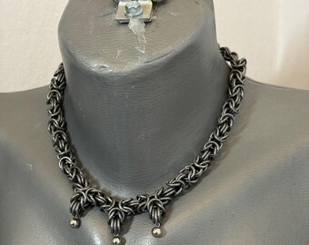 chainmaille byzantine necklace