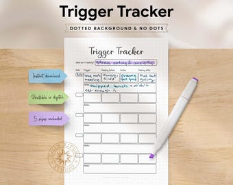 Trigger Tracker Printable | Minimal Journal Page to Notice Patterns Behind Habits & Reactions