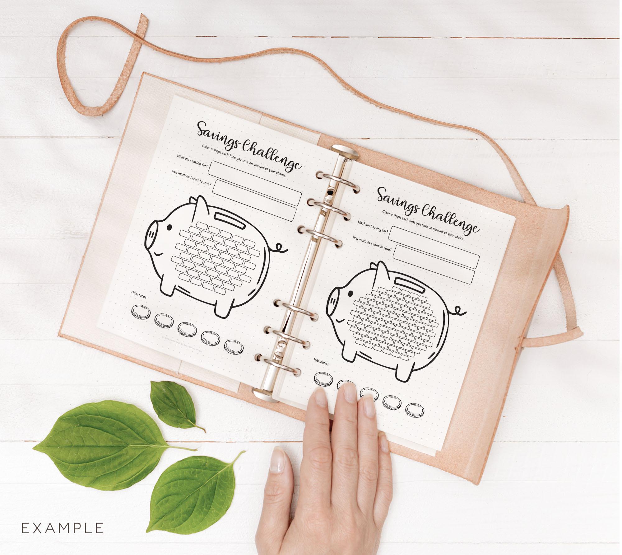 Savings Challenge Printable — Piggy Bank Tracker, You Set the Goal, 50 ...