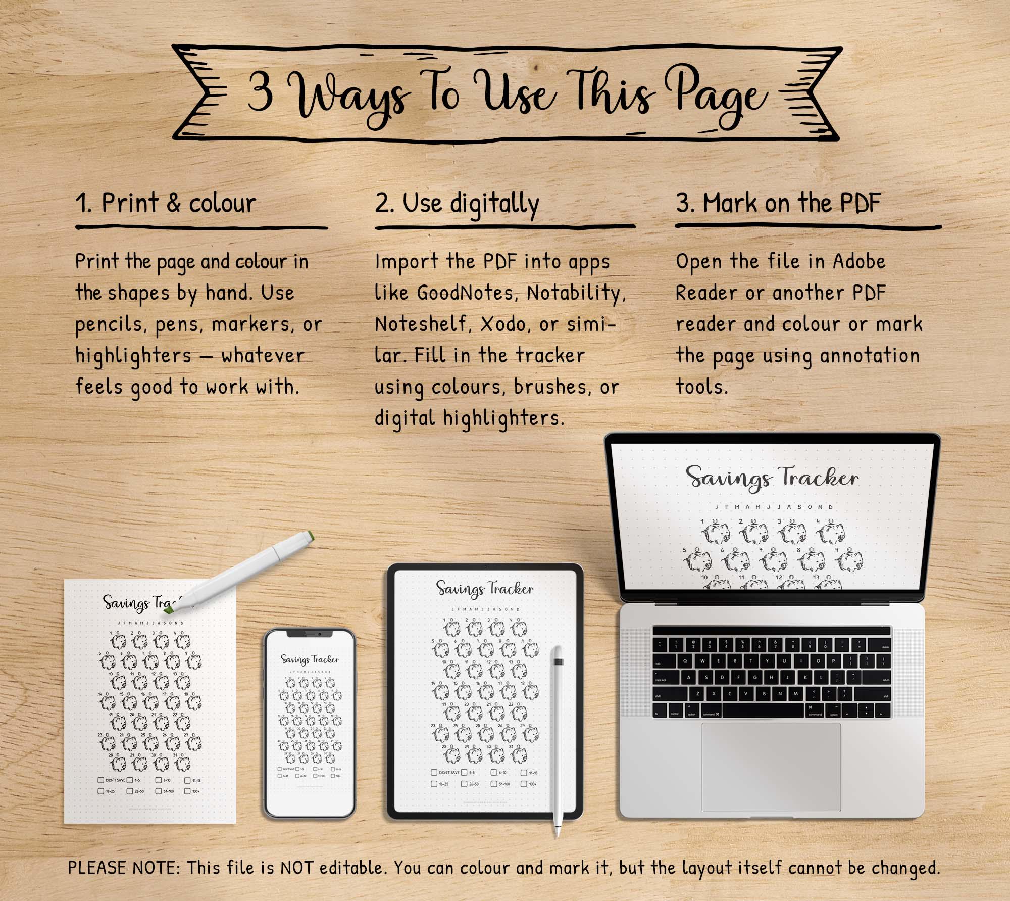 Piggy Bank Savings Tracker Printable | Monthly Money Planner (digital ...