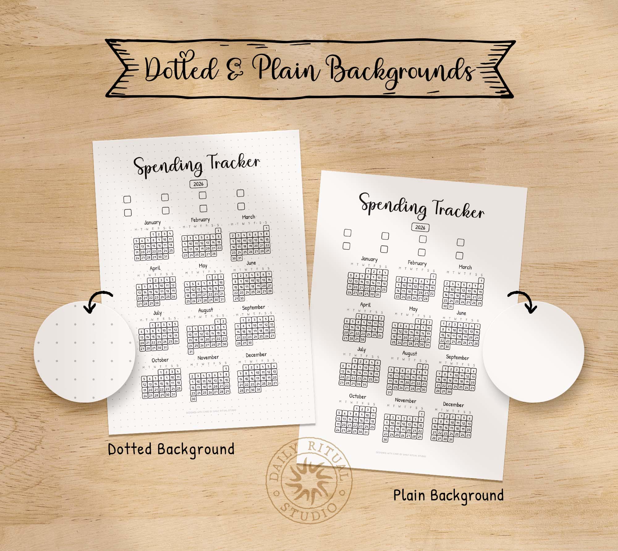Visual Spending Chart 2026 Yearly Spending Tracker Printable – Visual Budget & No-spend ...
