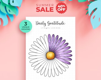 Daily Gratitude Journal Printable — Monthly Gratitude Log, Three Designs, One Line Per Day