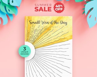 Small Win of the Day Printable — Monthly Wins Journal, Three Designs, One Win Per Day