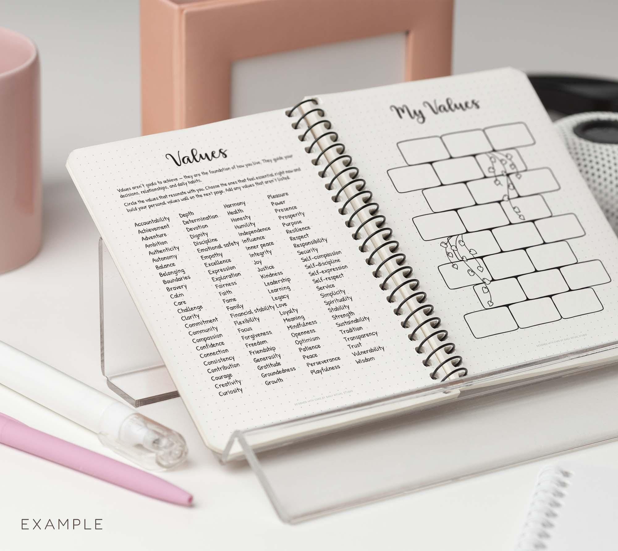 Personal Values Printable — Discover and Build Your Values, Two Journal ...