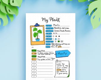 Mijn Plant Printbaar — Plantverzorgingslogboek met groeinotities en verzorgingsherinneringen