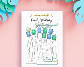 Dagelijks schrijven – Schrijfuitdaging van 30 dagen | Printbare bullet journal