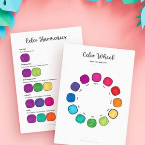 Color Wheel Printable — Colour Theory Reference Pages and Color Harmonies