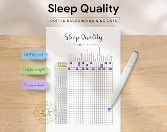 Monthly Sleep Quality Tracker – Printable Wellness Journal