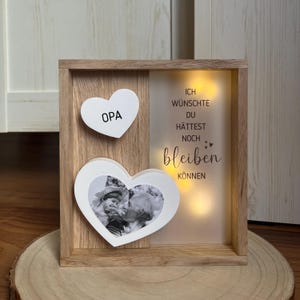 Personalisiertes Erinnerungslicht mit Foto – Trauergeschenk mit LED Bilderrahmen – Andenken für Verstorbene