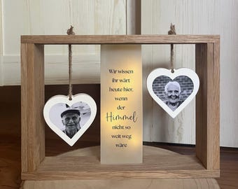Personalisiertes Trauergeschenk mit 2 Fotos – Erinnerungsrahmen & Erinnerungsstück als Andenken für Verstorbene